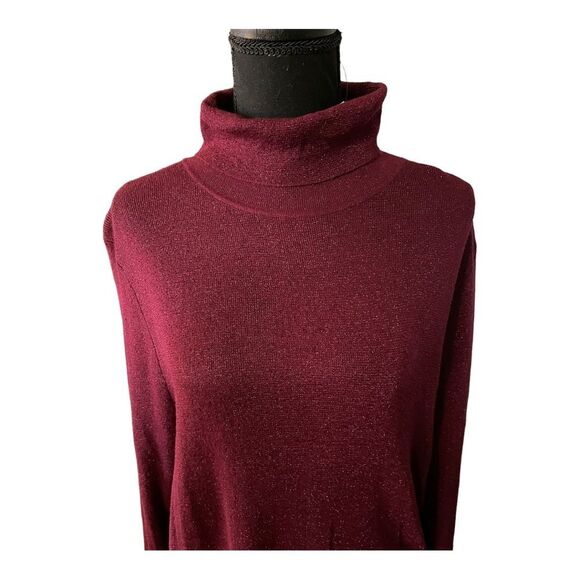 RSVP by Talbots Shimmer Turtleneck | Bordeaux Burgundy | NWT - Picture 2 of 10